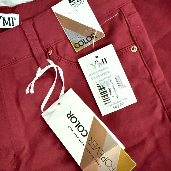 YMI Burgundy Skinny Pants - Picture 5 of 6